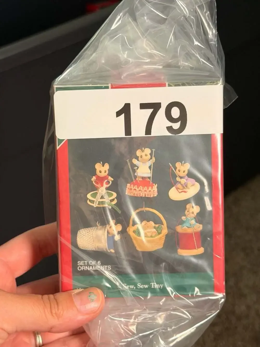 1992 Hallmark Keepsake Ornament Set of 6 - Sew, Sew Tiny Miniature Sewing Mice